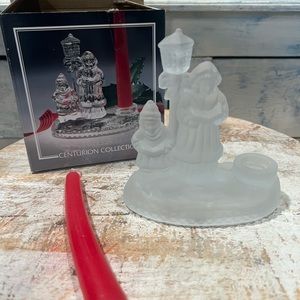 Vintage Centurion Collection Frosted Glass Carolers Candle Holder